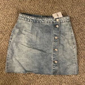 Denim button up skirt forever 21 size L